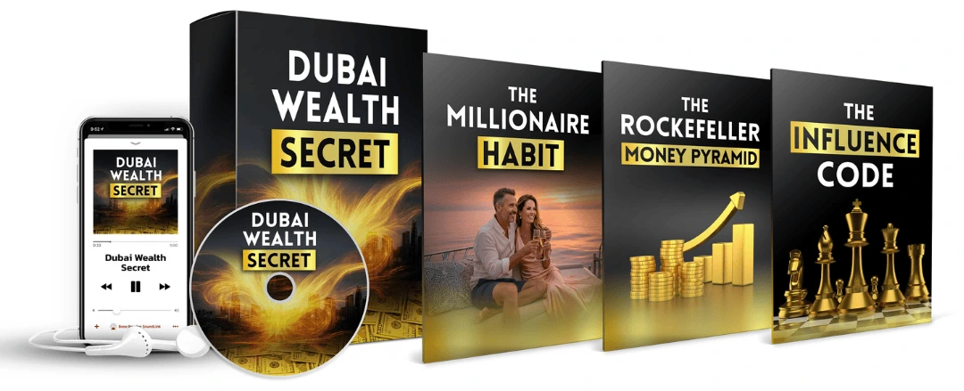 Dubai Wealth Secret complete package with The Millionaire Habit, The Rockefeller Money Pyramid and The Influence Code bonus guides